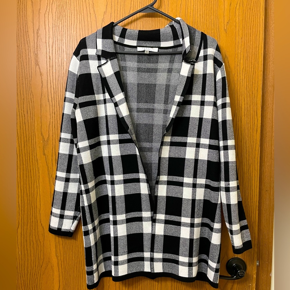 Liquid by Sioni Plaid Cardigan size Medium